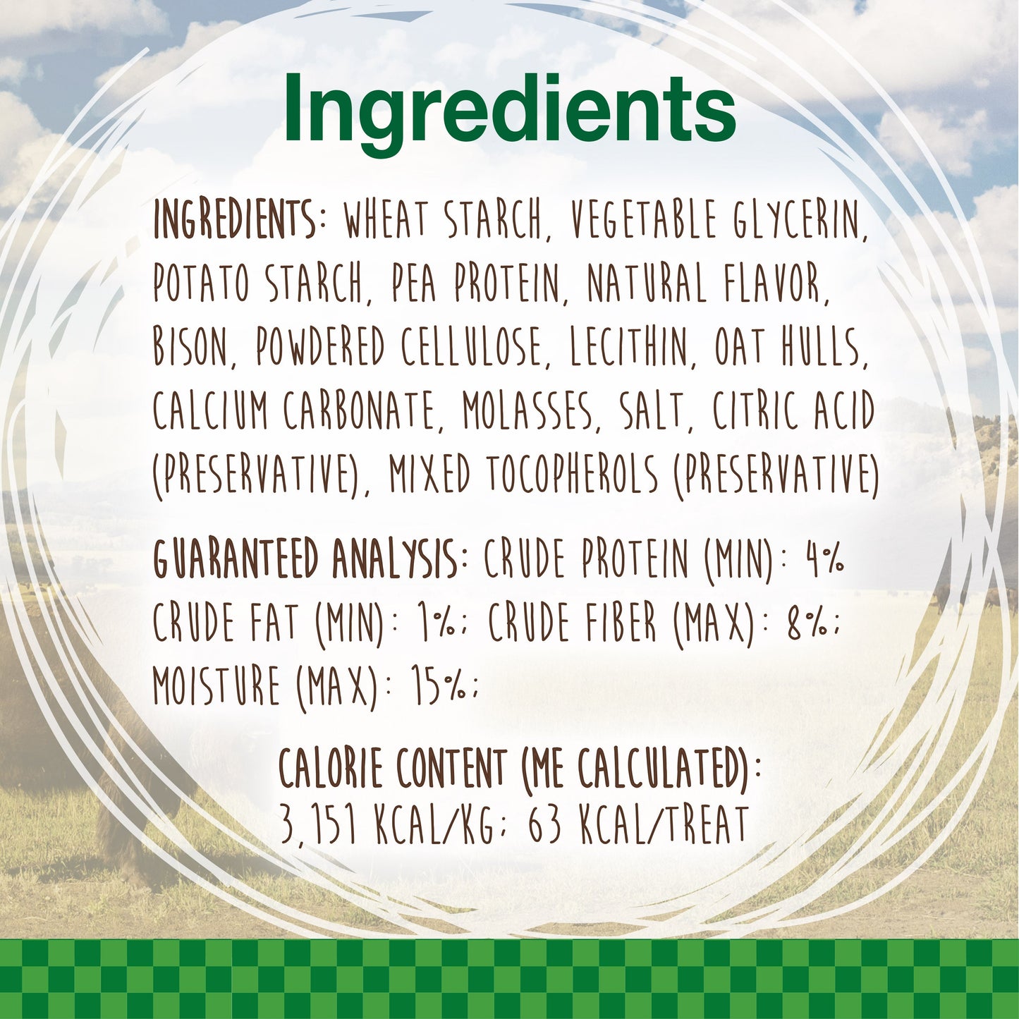 Nylabone Healthy Edibles WILD AllNatural Long Lasting Chew Treats Bison, 1ea/SMall/Regular  Up To 25 Ibs. 8 ct