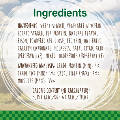 Nylabone Healthy Edibles WILD AllNatural Long Lasting Chew Treats Bison, 1ea/SMall/Regular  Up To 25 Ibs. 8 ct