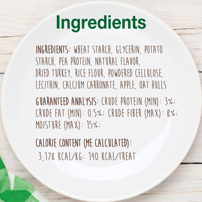 Nylabone Healthy Edibles AllNatural Long Lasting Chew Treats Turkey  Apple, 1ea/SMall/Regular  Up To 25 Ibs. 4 ct