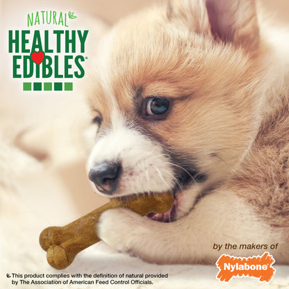 Nylabone Healthy Edibles AllNatural Long Lasting Puppy Chew Treats Roast Beef, Turkey, Apple, Bacon, 1ea/XS/Petite  Up To 15 Lbs. 3 ct