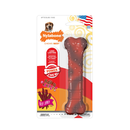 Nylabone Flavor Frenzy Power Chew Durable Dog Chew Toy Beef Jerky, 1ea/Medium/Wolf  Up To 35 Lbs. 1 ct
