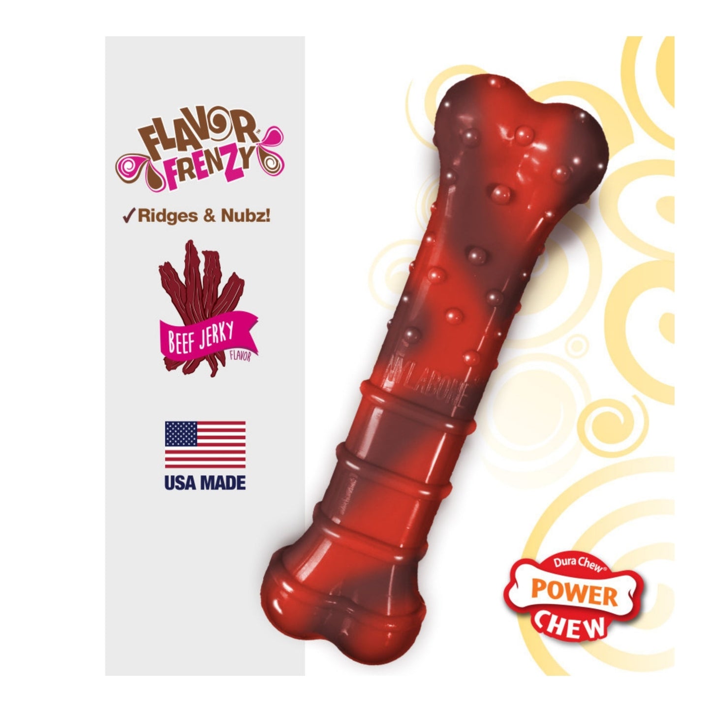 Nylabone Flavor Frenzy Power Chew Durable Dog Chew Toy Beef Jerky, 1ea/XS/Petite  Up To 15 Lbs. 1 ct