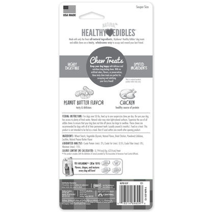 Nylabone Healthy Edibles AllNatural Long Lasting Chew Treats 1 Count, Peanut Butter, 1ea/XL/Souper  50 Lbs. 1 ct