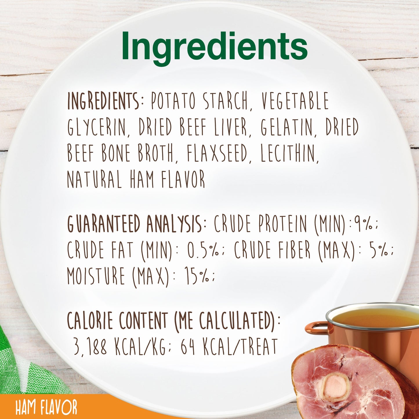 Nylabone Healthy Edibles Broth Bone AllNatural Long Lasting Chew Treats Ham, 1ea/SMall/Regular  Up To 25 Ibs. 4 ct