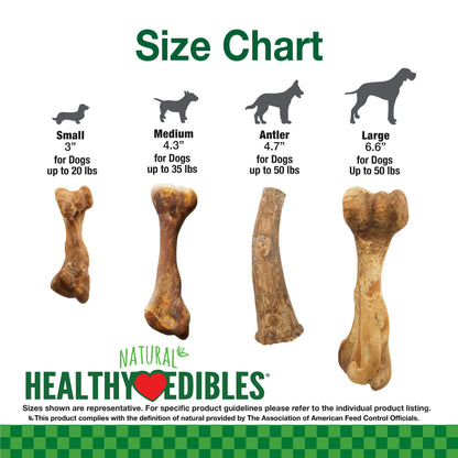 Nylabone Healthy Edibles Broth Bone AllNatural Long Lasting Chew Treats Ham, 1ea/SMall/Regular  Up To 25 Ibs. 4 ct