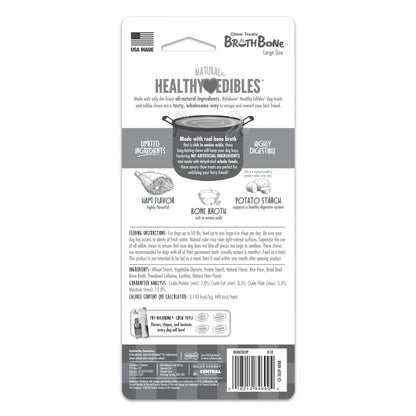 Nylabone Healthy Edibles Broth Bone AllNatural Long Lasting Chew Treats 1 Count, 1ea/Giant  Up To 50 lb