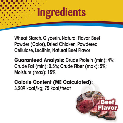 Nylabone Nubz Meaty Center Natural Long Lasting Edible Dog Chews Beef, 1ea/SMall  Up To 30 Lbs. 20 ct