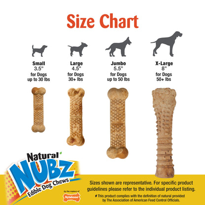 Nylabone Nubz Meaty Center Natural Long Lasting Edible Dog Chews Beef, 1ea/SMall  Up To 30 Lbs. 20 ct