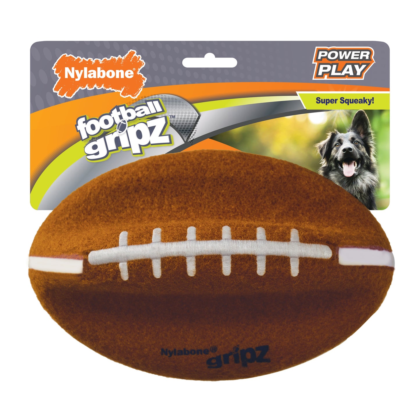 Nylabone Power Play Dog Football Gripz 1ea/Large/Giant  Up To 50 Lbs. 8.5 in 1 ct