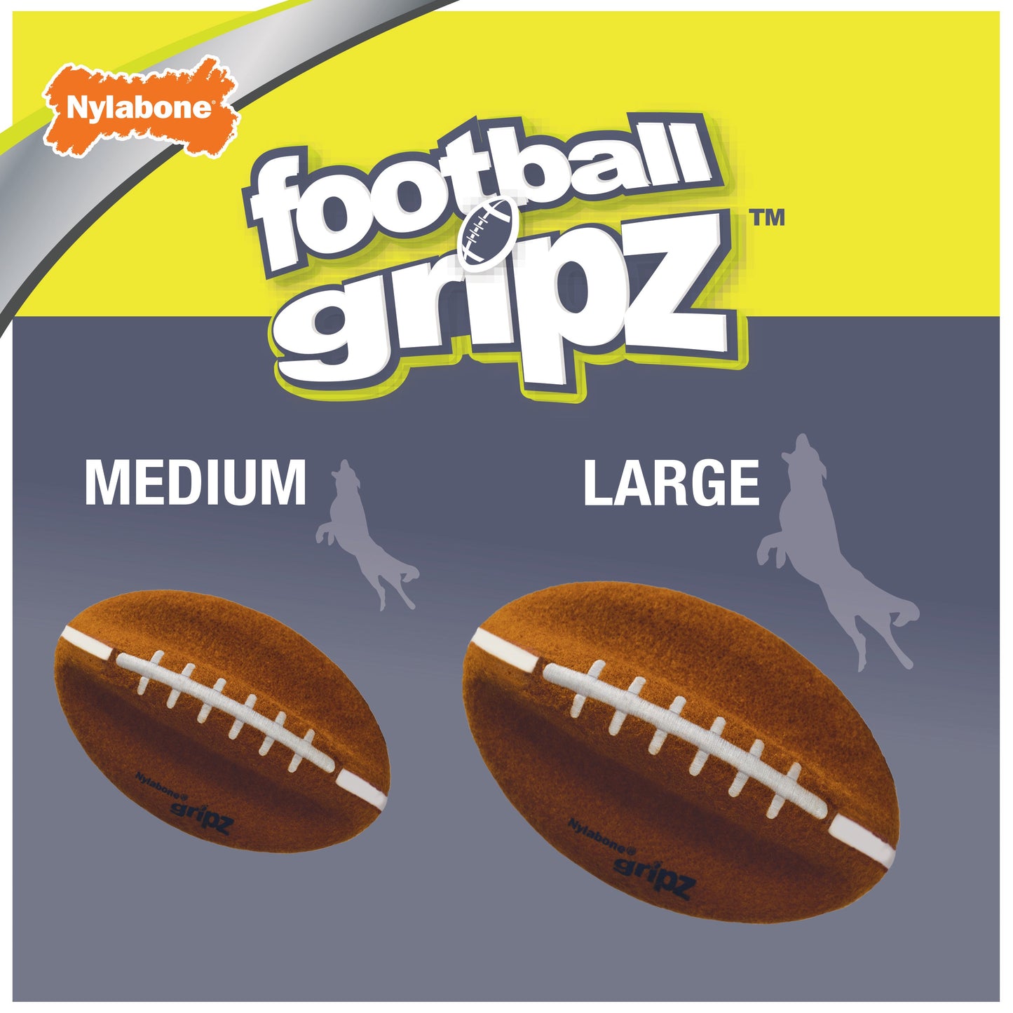 Nylabone Power Play Dog Football Gripz 1ea/Large/Giant  Up To 50 Lbs. 8.5 in 1 ct