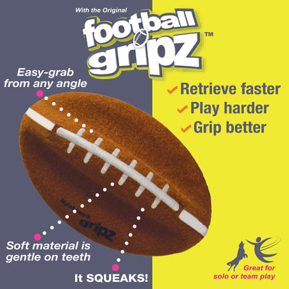 Nylabone Power Play Dog Football Gripz 1ea/Large/Giant  Up To 50 Lbs. 8.5 in 1 ct