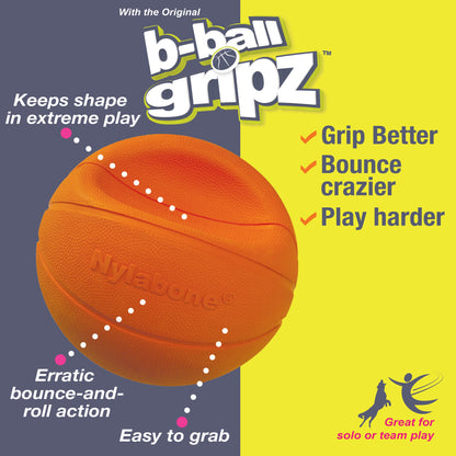 Nylabone Power Play Dog Basketball BBall Gripz 1ea/Large/Giant  Up To 50 Lbs. 6.5 in 1 ct