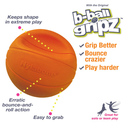 Nylabone Power Play Dog Basketball BBall Gripz 1ea/Large/Giant  Up To 50 Lbs. 6.5 in 1 ct