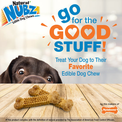 Nylabone Natural Nubz Dog Treats, AllergenFree Peanut Butter Peanut Butter, 1ea/Large  30 Lbs. 15 ct
