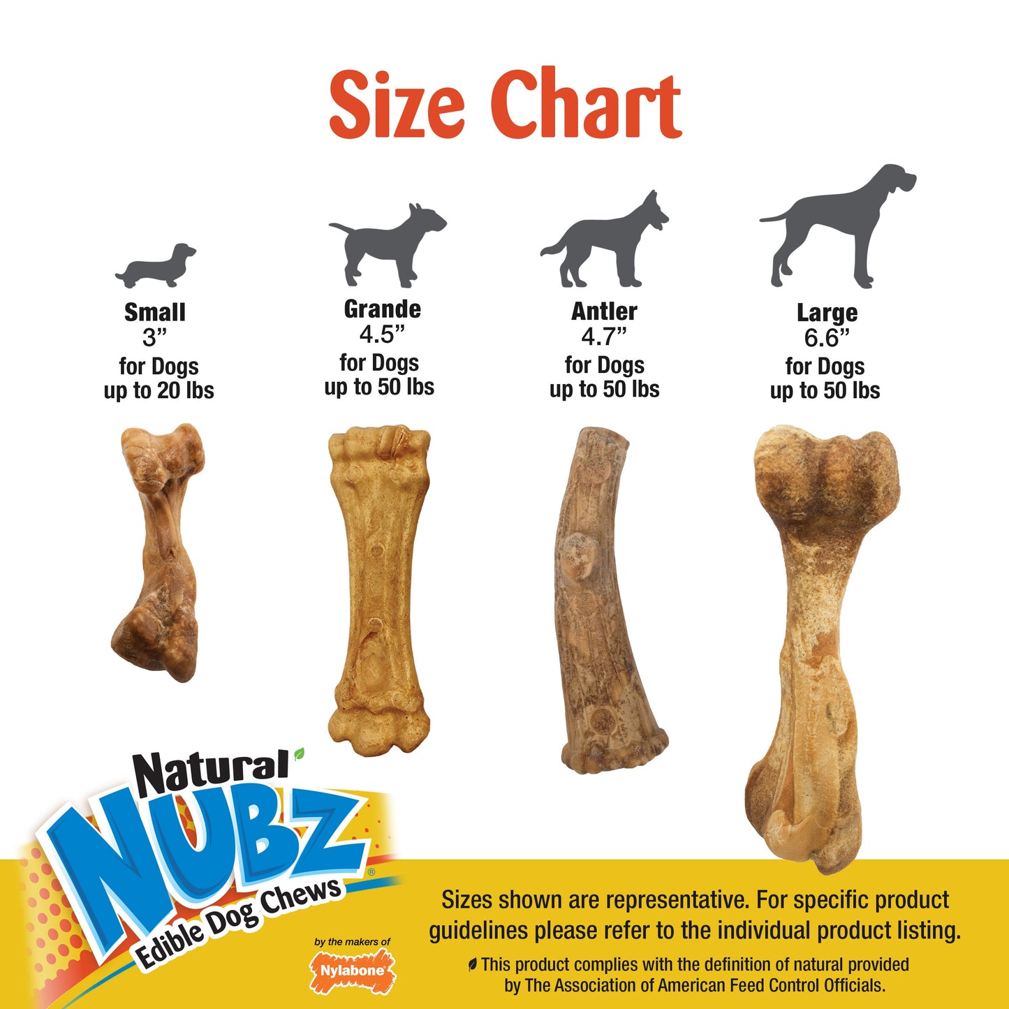 Nylabone Natural Nubz Dog Treats, AllergenFree Peanut Butter Peanut Butter, 1ea/Jumbo  Up To 50 Lbs. 2 ct
