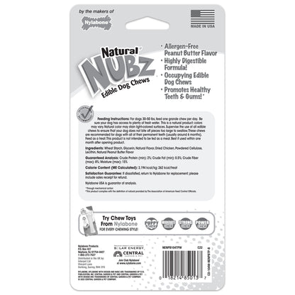 Nylabone Natural Nubz Dog Treats, AllergenFree Peanut Butter Peanut Butter, 1ea/Jumbo  Up To 50 Lbs. 2 ct