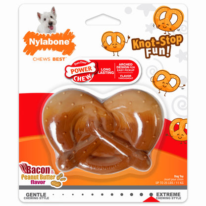 Nylabone Power Chew Pretzel Dog Toy Bacon  Peanut Butter, 1ea/SMall/Regular  Up To 25 Ibs. 1 ct
