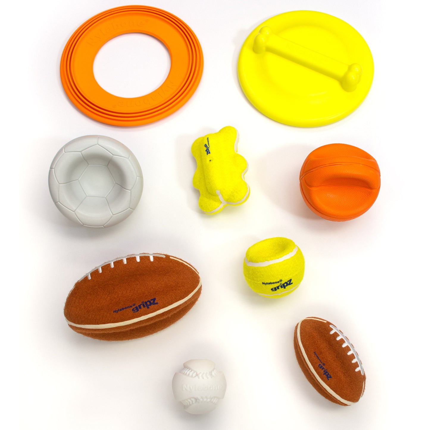 Nylabone Power Play Tennis Teddy Gripz Bear Dog Toy 1ea/Medium/Wolf  Up To 35 Lbs. 1 ct