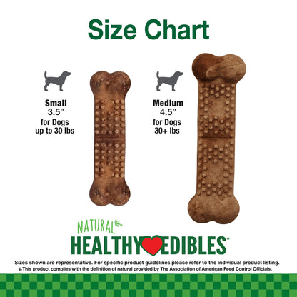 Nylabone Healthy Edibles Meaty Center AllNatural Long Lasting Chew Treats Beef, 1ea/SMall  Up To 30 Lbs. 12 ct