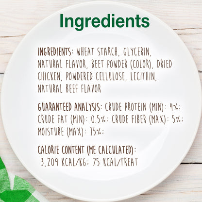 Nylabone Healthy Edibles Meaty Center AllNatural Long Lasting Chew Treats Beef, 1ea/SMall  Up To 30 Lbs. 12 ct