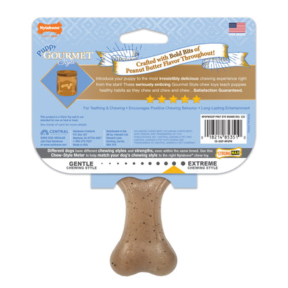 Nylabone Gourmet Style Strong Wishbone Puppy Chew Toy Peanut Butter, 1ea/SMall/Regular  Up To 25 Ibs. 1 ct