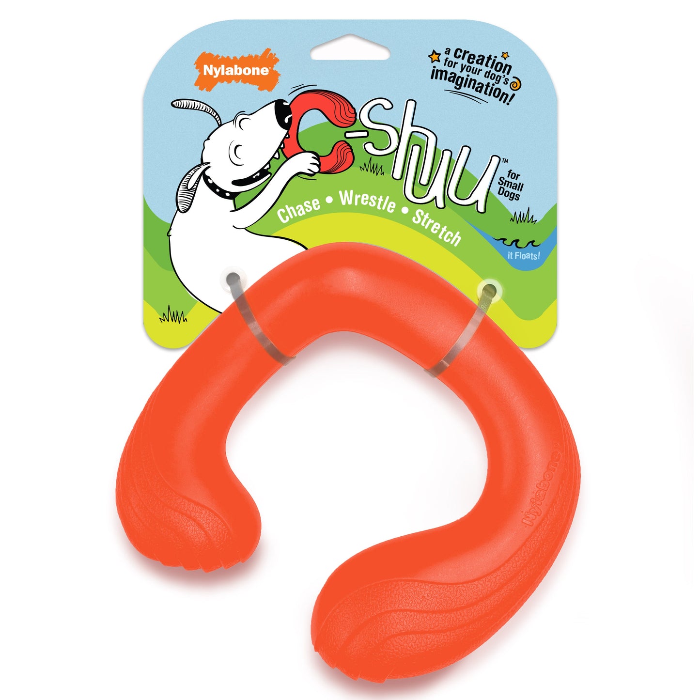 Nylabone Creative Play CShuu Dog Chase Toy Red, 1ea/SMall/Regular  Up To 25 Ibs. 1 ct
