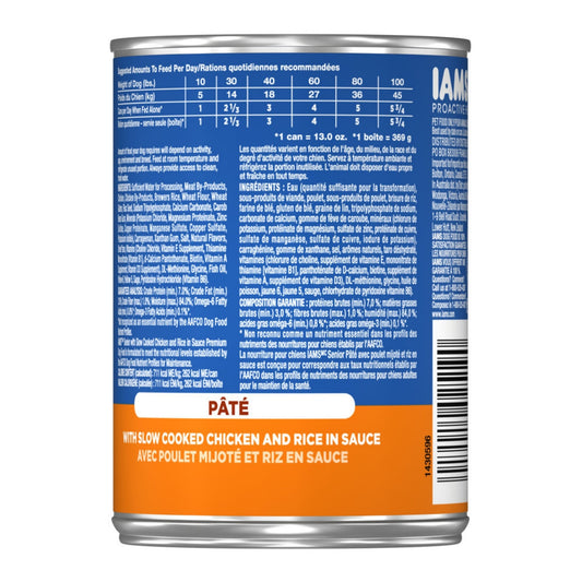 IAMS Proactive Health Paté Senior Wet Dog Food Chicken & Rice 12.3oz