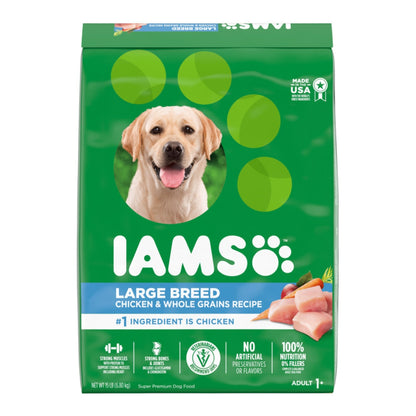 IAMS High Protein Large Breed Adult Dry Dog Food Real Chicken 15lb