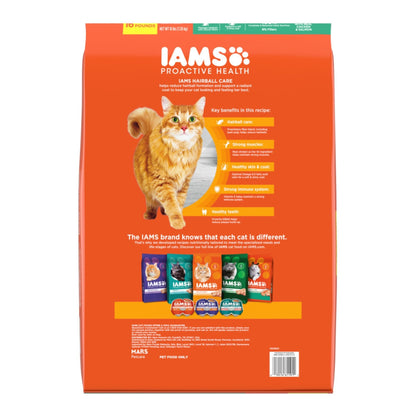 IAMS Proactive Health Hairball Care Adult Dry Cat Food Chicken & Salmon 16lb