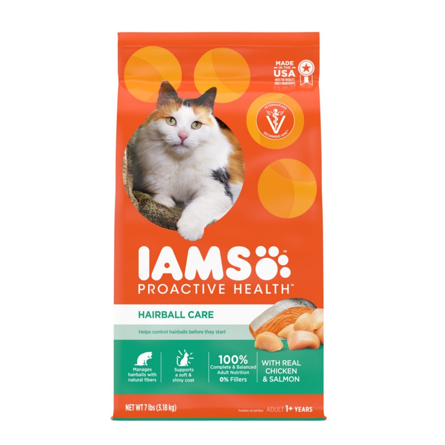 IAMS Proactive Health Hairball Care Adult Dry Cat Food Chicken & Salmon 7lb