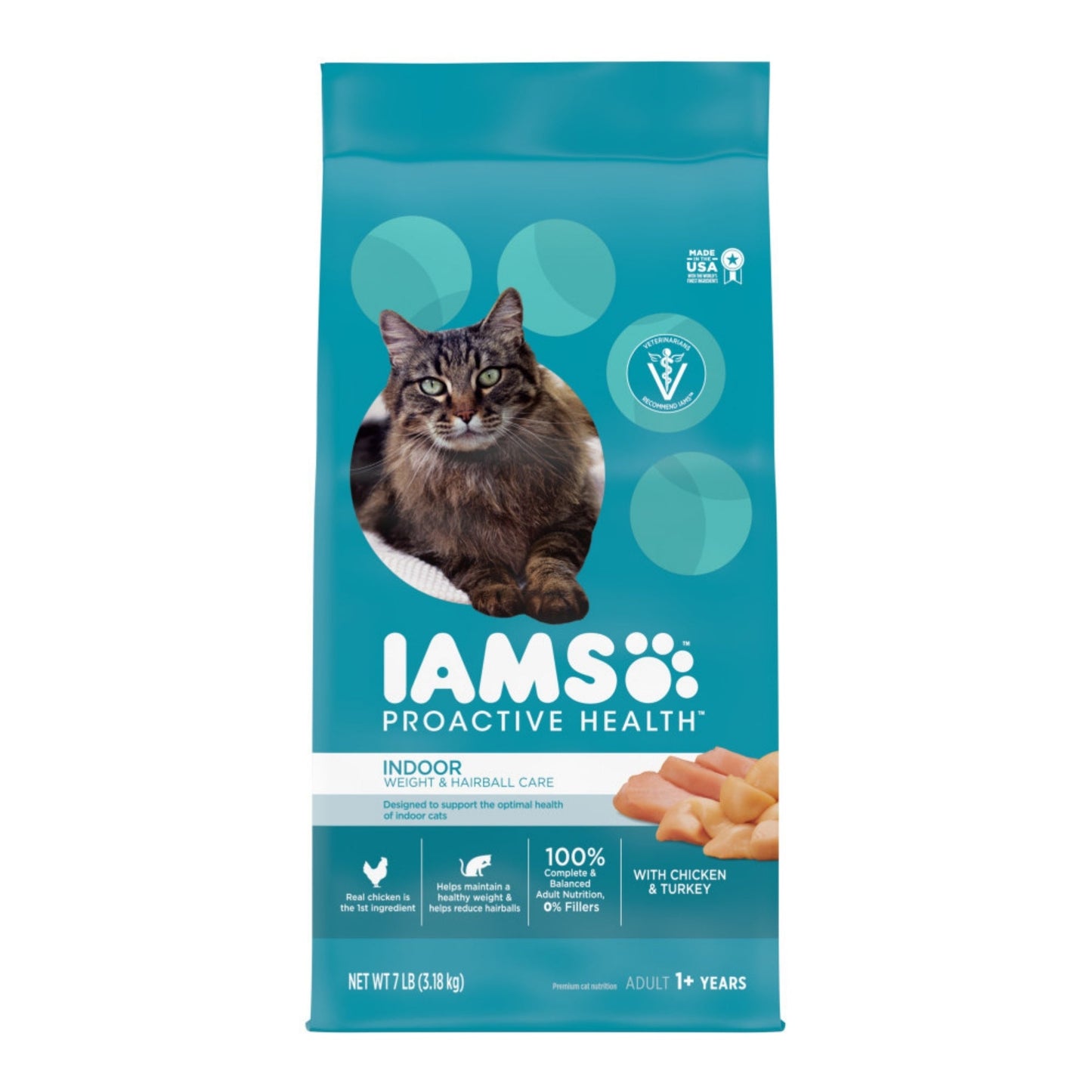 IAMS Proactive Health Weight Control & Hairball Care Indoor Adult Dry Cat Food Chicken & Turkey 7lb