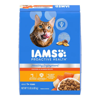 IAMS ProActive Health Healthy Enjoyment Dry Cat Food Chicken & Salmon 15lb
