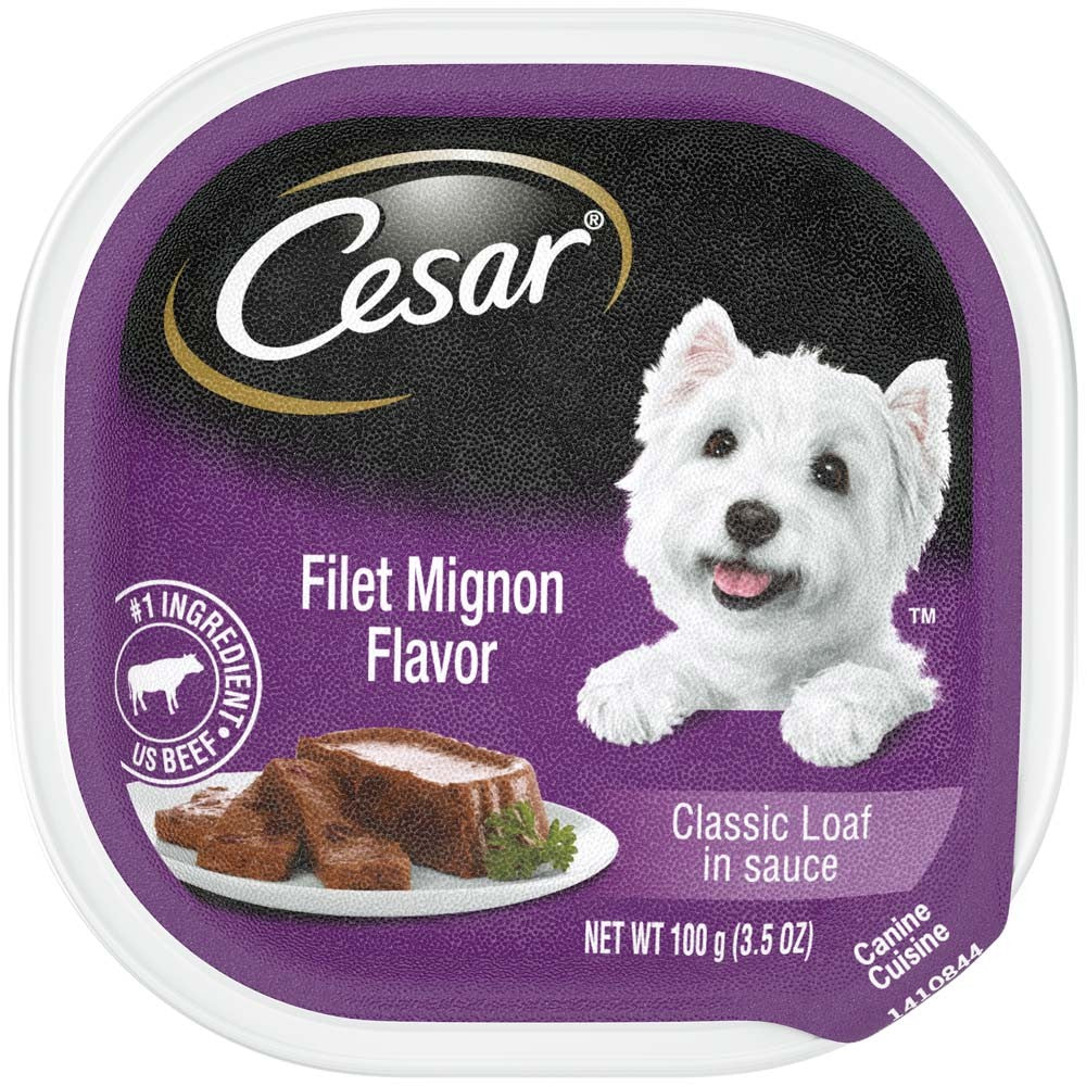 Cesar Classic Loaf in Sauce Adult Wet Dog Food Filet Mignon 3.5oz 24pk