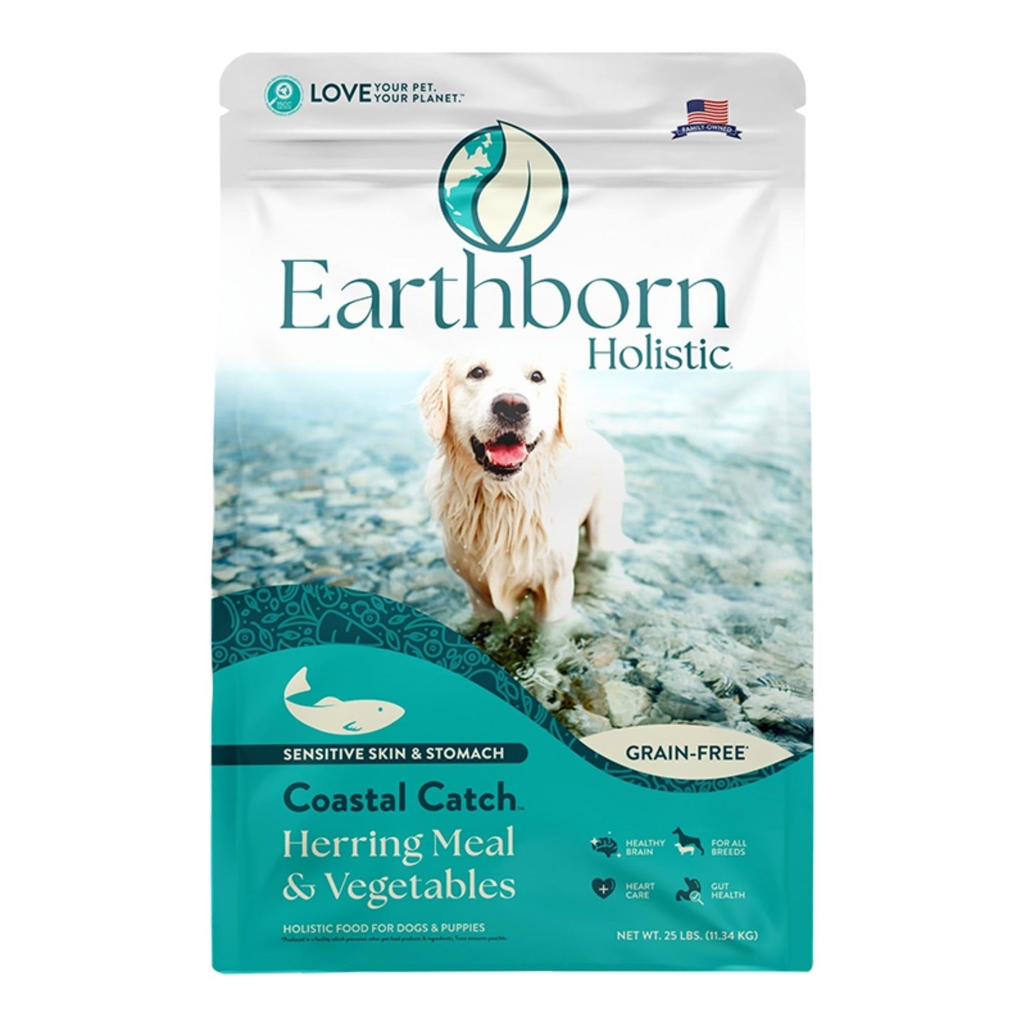 Earthborn Holistic Coastal Catch Grain-Free Dry Dog Food Herring Meal & Vegetables 25lb