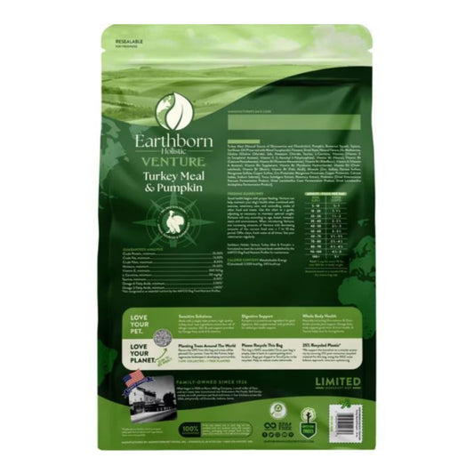 Earthborn Holistic Venture Limited Ingredient Diet Grain-Free Dry Dog Food Turkey Meal & Pumpkin 25lb