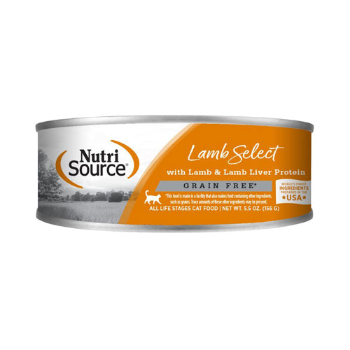 NutriSource Select Recipe Grain Free Canned Cat Food Lamb Select 5.5oz