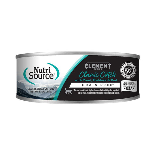 NutriSource Element Series Grain Free Canned Cat Food Classic Catch 5.5oz