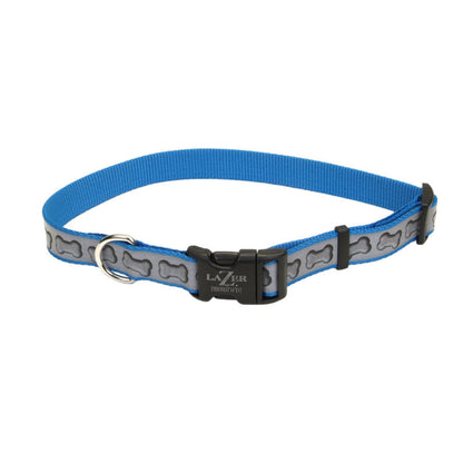 Lazer Brite Reflective Adjustable Dog Collar Turquoise 1ea/5/8 In X 12-18 in