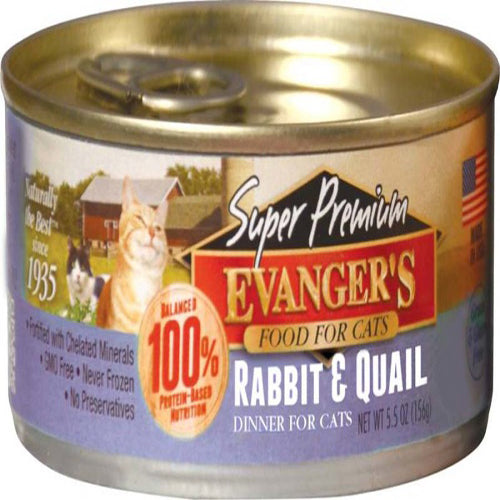 Evanger's Super Premium Wet Cat Food Rabbit & Quail 5.5oz 24pk