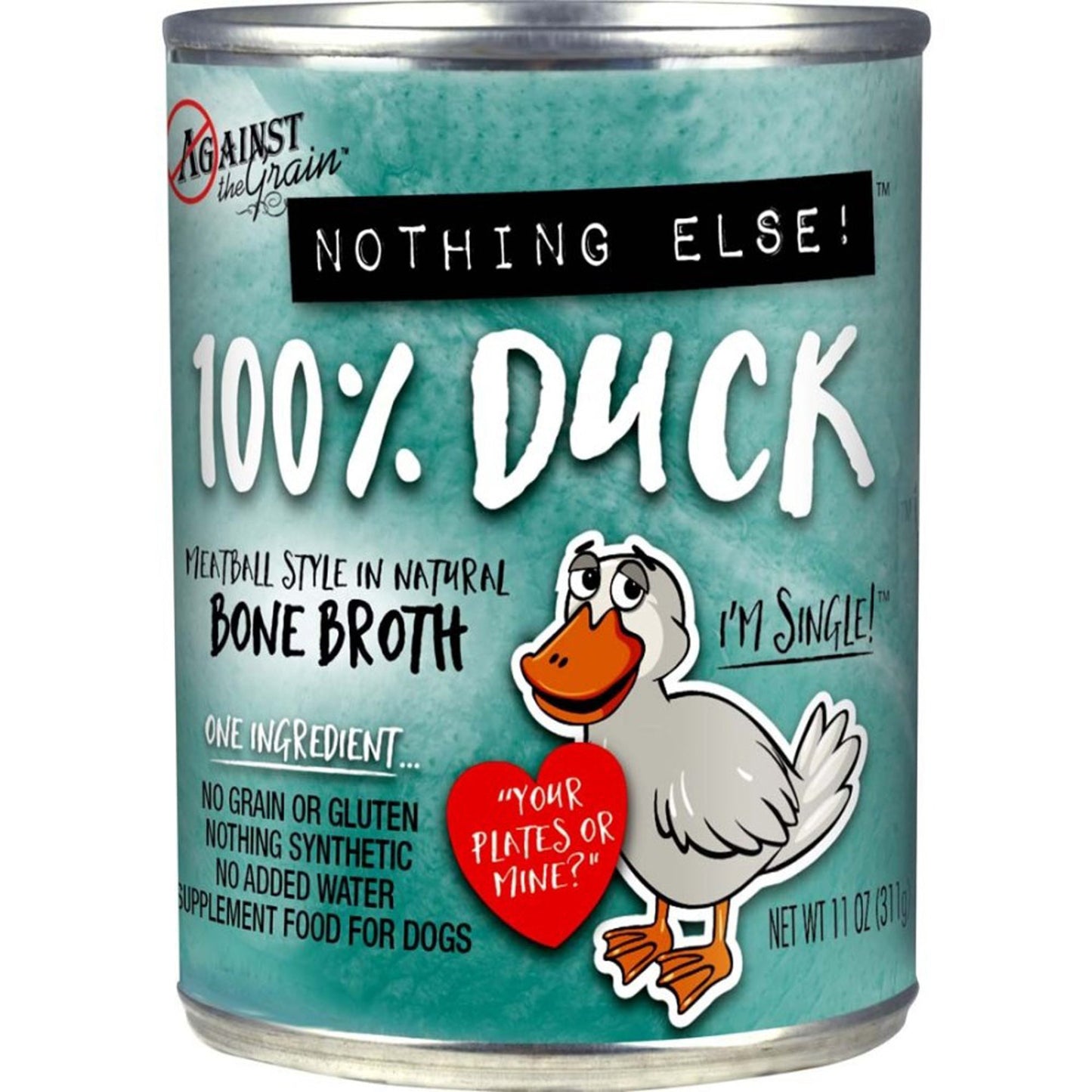Against the Grain Nothing Else 100% One Ingredient Adult Wet Dog Food Duck 11oz
