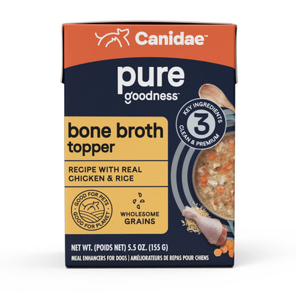 CANIDAE PURE goodness Bone Broth Topper Real Chicken & Rice 5.5oz