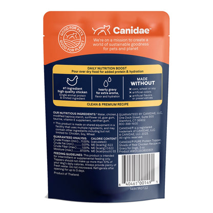CANIDAE PURE Goodness Protein Topper for Dogs Shredded Chicken in Gravy 3oz
