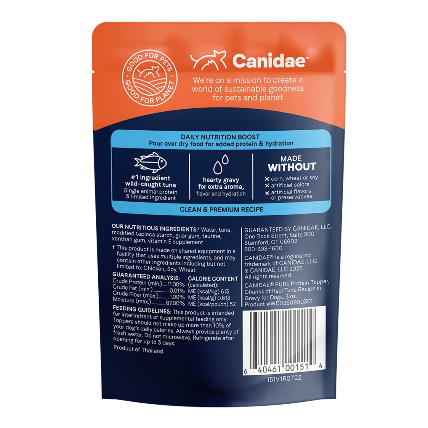 CANIDAE PURE Goodness Protein Topper for Dogs Tuna Chunks in Gravy 3oz
