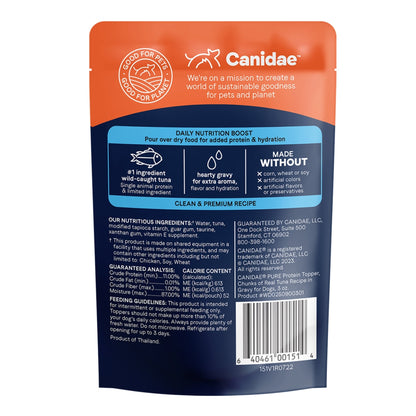 CANIDAE PURE Goodness Protein Topper for Dogs Tuna Chunks in Gravy 3oz