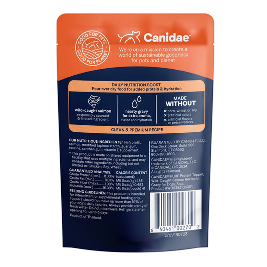 CANIDAE PURE Goodness Protein Topper for Dogs Wild-Caught Salmon in Gravy 3oz 12pk