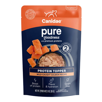 CANIDAE PURE Goodness Protein Topper for Dogs Wild-Caught Salmon in Gravy 3oz 12pk