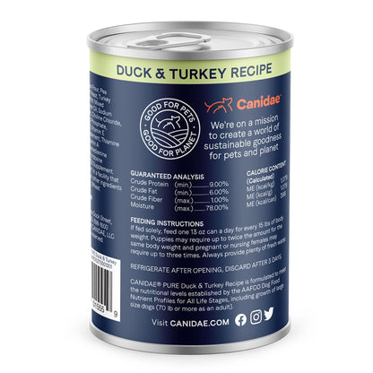 CANIDAE PURE Goodness Grain-Free LID Canned Dog Food Sky Formula w/Duck & Turkey 13oz