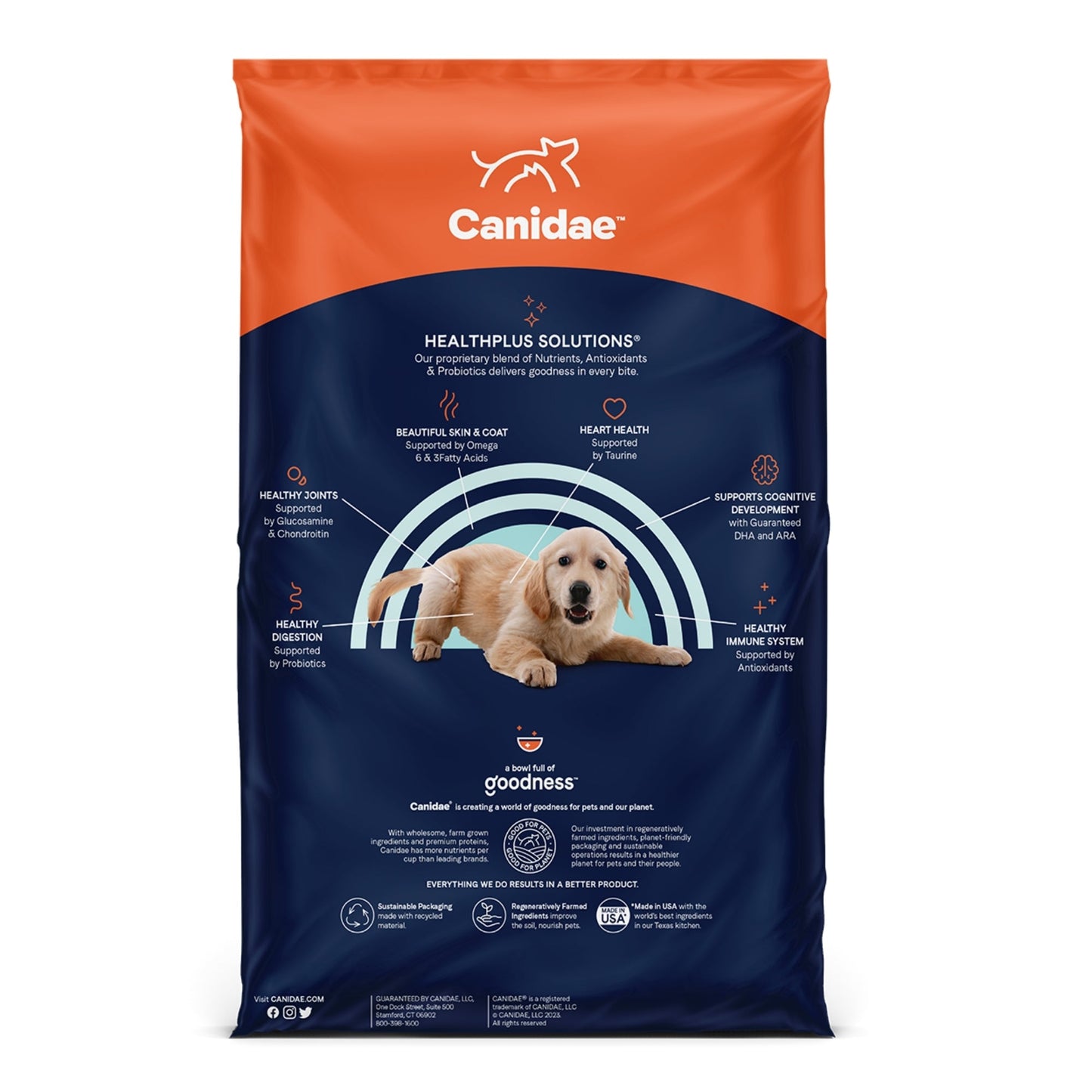 CANIDAE PURE Goodness Grain-Free LID Dry Puppy Food Real Chicken, Lentil & Whole Egg 22lb
