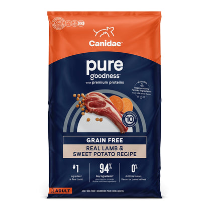 CANIDAE PURE Goodness Grain-Free LID Dry Dog Food Lamb & Pea 4lb