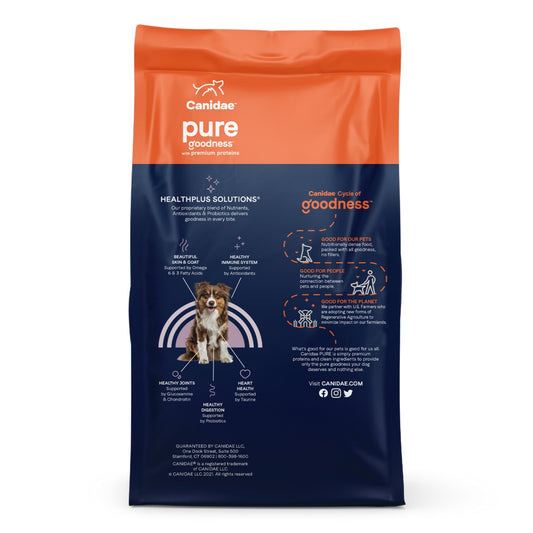CANIDAE PURE Goodness Grain-Free LID Dry Dog Food Bison, Lentil & Carrot 21lb